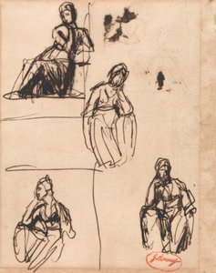 Seated and Half-Kneeling Woman by George Romney